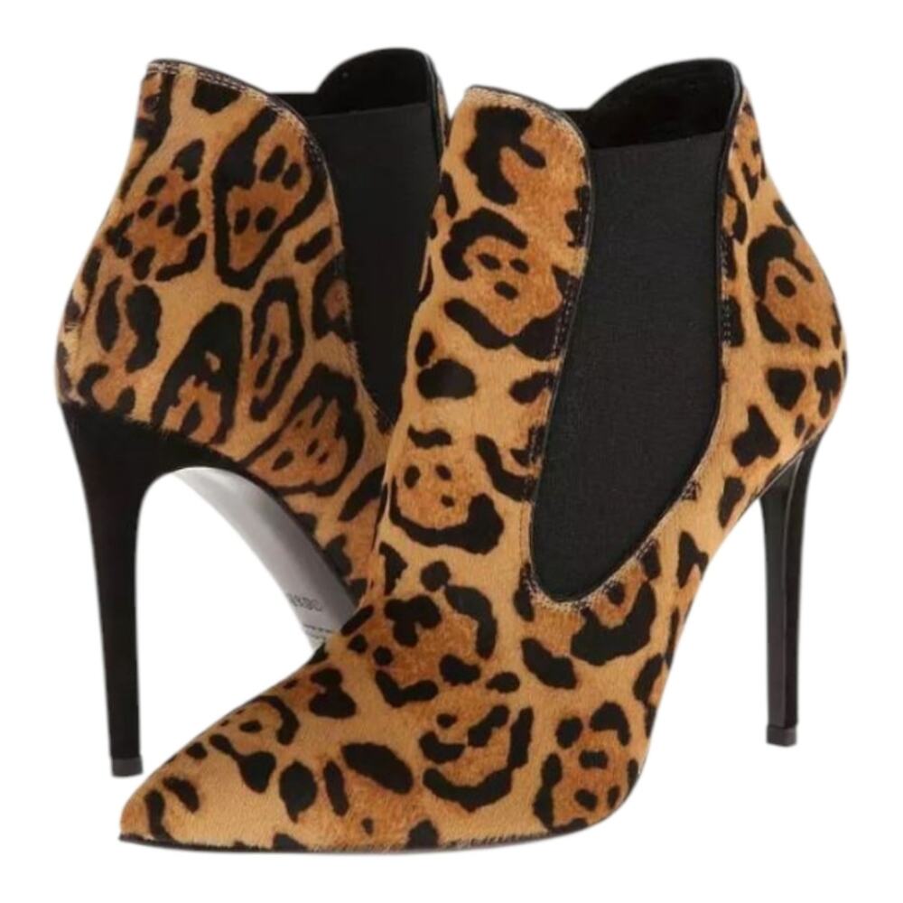 Ralph Lauren Purple Label Leopard‎ Hair Calf Tallen Ankle Boots 7 / 37 MSRP $895